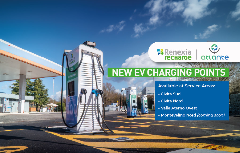 On A24 and A25 new fast and ultra-fast electric charging points in service areas